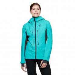 Kurtka softshellowa damska Black Diamond DAWN PATROL HYBRID SHELL. Niebieskie kurtki damskie Black Diamond, s, bez wzorów, bez kaptura, narciarskie. Za 874.99 zł.