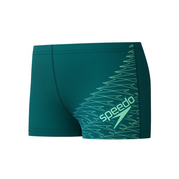 Spodenki kąpielowe Speedo Medley Logo Aquashort junior. Zielone kąpielówki dla chłopców Speedo, na lato, bez wzorów, eleganckie. Za 129.99 zł.