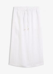 Spódnica maxi z mieszanki wiskozy. Białe spódnice damskie bonprix, bez wzorów, z wiskozy, maxi. Za 54.99 zł.