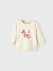 NAME IT Bluza 13212668 Écru Regular Fit. Bluzy dla dziewczynek Name it, bez wzorów, z bawełny, bez ramiączek, bez kaptura. Za 84.99 zł.