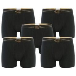 Bokserki Cr7 Męskie Cristiano Ronaldo Boxershort 5-pak Czarno-złoty Czarny. Czarne bokserki męskie CR7 Cristiano Ronaldo, m, bez wzorów, z bawełny. Za 249.99 zł.