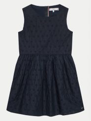 Tommy Hilfiger Sukienka letnia Anglaise KG0KG07931 D Granatowy Regular Fit. Niebieskie sukienki dla dziewczynek Tommy Hilfiger, na lato, bez wzorów, z bawełny, bez ramiączek. Za 359.99 zł.