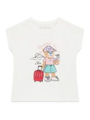 Guess T-Shirt K6GI18 K6YW4 Biały Regular Fit. Białe t-shirty i topy dla dziewczynek Guess, z aplikacjami, z bawełny, bez ramiączek. Za 95.00 zł.