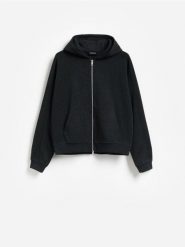 Rozpinana bluza z kapturem - ciemnoszary. Szare bluzy męskie Reserved, l, bez wzorów, z bawełny, z kapturem. Za 129.99 zł.