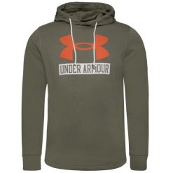 Bluza treningowa męska Under Armour Rival Terry Logo Hoodie. Brązowe bluzy męskie Under Armour, l, bez wzorów, z materiału, z kapturem. Za 364.00 zł.