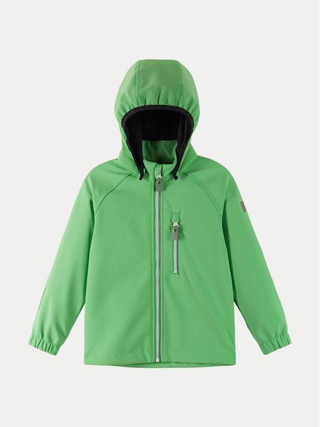 Reima Kurtka softshell 5100009A Zielony Regular Fit. Zielone kurtki i płaszcze dla dziewczynek Reima, bez wzorów, z softshellu, bez kaptura. Za 159.99 zł.