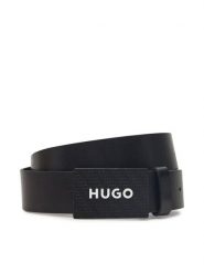 HUGO Pasek Męski 50536879 Czarny. Czarne paski damskie Hugo, bez wzorów, ze skóry. Za 223.99 zł.