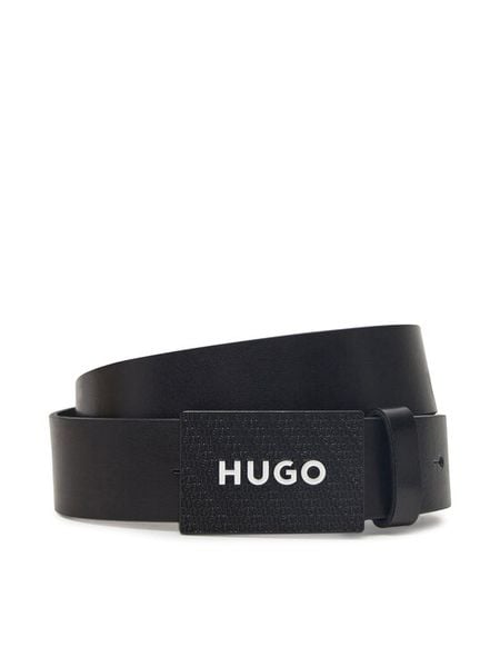 HUGO Pasek Męski 50536879 Czarny. Czarne paski damskie Hugo, bez wzorów, ze skóry. Za 202.99 zł.