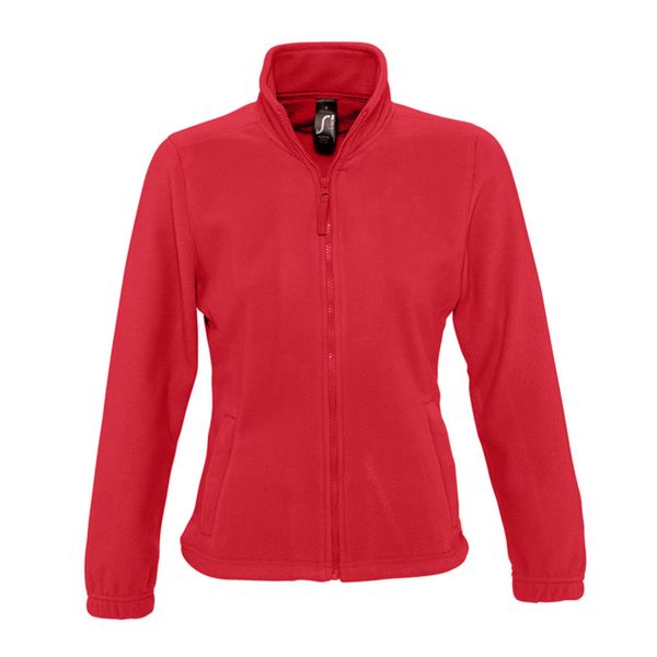 Damska Bluza Polarowa North Fleece Jacket. Czerwone bluzy damskie SOL'S, na zimę, s, bez wzorów, z polaru, bez kaptura. Za 110.99 zł.