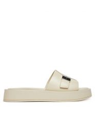 Calvin Klein Klapki Flatform Slide W/Ck Hw - Lth HW0HW02368 Écru. Klapki damskie Calvin Klein, bez wzorów, ze skóry, bez obcasa. Za 339.99 zł.