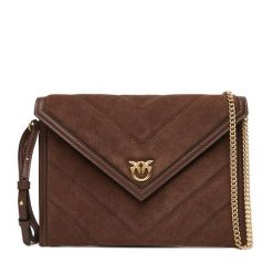 Torebka PINKO. Brązowe kopertówki damskie Pinko, bez wzorów, bez dodatków. Za 879.99 zł.