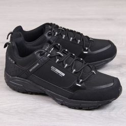 Buty sportowe męskie trekkingowe wodoodporne czarne DK 1096. Czarne trekkingi męskie DK. Za 259.99 zł.