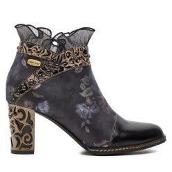 Botki Laura Vita. Czarne botki damskie Laura Vita, bez obcasa, na słupku, bez zapięcia. Za 559.99 zł.