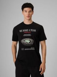 4F T-shirt regular z nadrukiem męski - czarny XXL. Czarne t-shirty męskie 4f, m, bez wzorów, z bawełny, klasyczne, bez kołnierzyka. Za 79.99 zł.