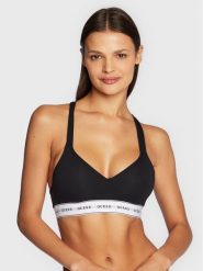 Guess Biustonosz top O1GC15 KBBU1 Czarny. Czarne biustonosze Guess, z aplikacjami, z syntetyku. Za 129.99 zł.