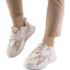 Beżowe sneakersy Mansfield beżowy. Brązowe trampki i tenisówki damskie bez wzorów, klasyczne, przed kostkę, bez zapięcia. Za 78.33 zł.