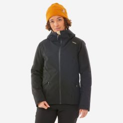 Kurtka narciarska damska Wedze 500. Czarne kurtki damskie WED'ZE, m, bez wzorów, z materiału, bez kaptura, narciarskie. Za 439.99 zł.