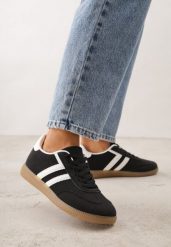Czarne Sneakersy Typu Klasyczne Tenisówki Kilice. Czarne trampki i tenisówki damskie Renee, bez wzorów, z koronki, eleganckie, bez zapięcia. Za 84.99 zł.