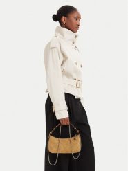 Tory Burch Torebka Fleming Suede Pochette 185797 Kremowy. Białe torebki do ręki damskie Tory Burch, bez wzorów, ze skóry, bez dodatków. Za 2,164.00 zł.
