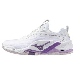 Buty do piłki ręcznej Mizuno Wav Stealth Neo 2. Białe obuwie sportowe damskie Mizuno, bez wzorów, do piłki ręcznej. Za 399.99 zł.
