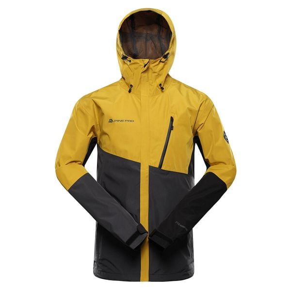 Kurtka męska turystyczna wodoodporna 10.000 Norem 3. Żółte kurtki męskie Alpine Pro, m, bez wzorów, z materiału, klasyczne, bez kaptura. Za 729.00 zł.