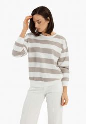 Bluza w paski B-MAGNE. Białe bluzy damskie Volcano, l, bez wzorów, z jeansu, bez kaptura. Za 159.99 zł.