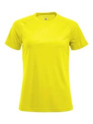 Clique Premium Active-T Women koszulka funkcyjna – visibility yellow. Żółte koszulki sportowe damskie CLIQUE, m, bez wzorów, bez kołnierzyka, bez ramiączek. Za 123.78 zł.