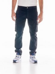 Spodnie cargo męskie z kieszeniami do pracy i wypoczynku. Czarne spodnie sportowe męskie LEONE 1947 APPAREL, m, bez wzorów, z dresówki, na fitness i siłownię. Za 105.21 zł.