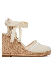 Tommy Hilfiger Espadryle Fringe Canvas High Wedge FW0FW08878 Écru. Brązowe sandały damskie Tommy Hilfiger, bez wzorów, z materiału, bez obcasa, bez zapięcia. Za 279.99 zł.