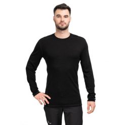 Koszulka Smartwool Classic Thermal Merino Base Layer Crew. Czarne bluzy męskie Smartwool, m, bez wzorów, z wełny, bez kołnierzyka, bez ramiączek, trekkingowe. Za 490.00 zł.