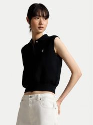 Polo Ralph Lauren Sweter 211970666002 Czarny Regular Fit. Czarne swetry damskie Polo Ralph Lauren, s, bez wzorów, z bawełny, bez kołnierzyka, bez ramiączek, bez kaptura. Za 597.99 zł.