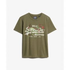 Koszulka damska Superdry Tokyo Vl. Zielone t-shirty damskie Superdry., l, bez wzorów, z materiału, eleganckie, bez kołnierzyka. Za 134.50 zł.