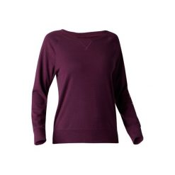 Koszulka Gym 500. Fioletowe koszulki sportowe damskie DOMYOS, z bawełny, z długim rękawem. Za 39.99 zł.