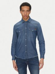 Liu Jo Koszula jeansowa QA5294 D0256 Niebieski Regular Fit. Niebieskie koszule męskie Liu Jo, m, bez wzorów, z jeansu, bez kołnierzyka, bez ramiączek. Za 359.99 zł.