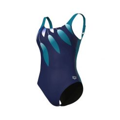 Strój kąpielowy damski jednoczęściowy modelujący na basen Arena Guliana. Niebieskie kostiumy jednoczęściowe damskie Arena, s, bez wzorów, sportowe, do pływania. Za 299.99 zł.