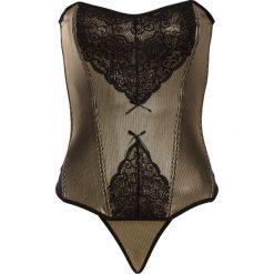 Gorset + stringi (2 części) bonprix czarno-złoty. Stringi damskie marki bonprix. Za 49.99 zł.