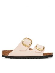 Birkenstock Klapki Arizona Big Buckle 1031566 Różowy. Czerwone klapki damskie Birkenstock, bez wzorów, ze skóry, bez obcasa. Za 539.99 zł.