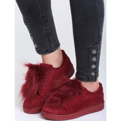 Bordowe Buty Sportowe Mr Hairy. Czerwone obuwie sportowe damskie Born2be, z materiału. Za 49.99 zł.