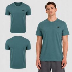 KOSZULKA MĘSKA 4F T-SHIRT BAWEŁNIANY SPORTOWY NA CO DZIEŃ M2669 SS26. Niebieskie koszulki sportowe męskie 4f, m, bez wzorów, z bawełny, bez kołnierzyka, bez ramiączek, na fitness i siłownię. Za 181.97 zł.