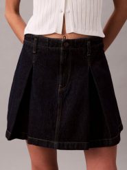 Calvin Klein Jeans Dżinsowa spódnica Kobiety Bawełna niebieski, 26. Niebieskie spódnice damskie Calvin Klein Jeans, bez wzorów, z bawełny, retro, mini, koszulowe. Za 279.95 zł.