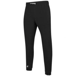 Spodnie dresowe dla dzieci Babolat Play Pant Junior do tenisa. Czarne spodnie sportowe dla dziewczynek BABOLAT, bez wzorów, z dresówki, tenisowe. Za 179.99 zł.