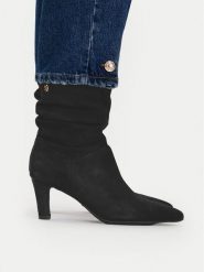 MEXX Botki EO-WI44-TIP-01 Czarny. Czarne botki damskie Mexx, ze skóry, bez obcasa, na szpilce, bez zapięcia. Za 479.99 zł.
