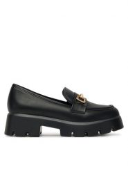 DeeZee Loafersy HXG2052-296A Czarny. Czarne mokasyny damskie DeeZee, ze skóry. Za 139.99 zł.