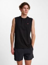 Tank top Hummel Hiit. Czarne t-shirty męskie Hummel, s, bez wzorów, z bawełny, klasyczne, bez kołnierzyka. Za 100.00 zł.