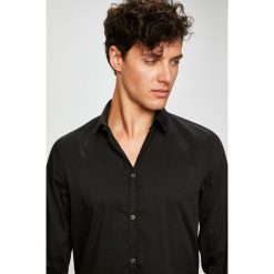 Trussardi Jeans - Koszula Colla. Czarne koszule męskie TRUSSARDI JEANS, z bawełny, z klasycznym kołnierzykiem, z długim rękawem. W wyprzedaży za 279.90 zł.