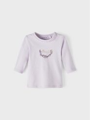 NAME IT Bluzka 13210028 Fioletowy Regular Fit. Fioletowe bluzki dla dziewczynek Name it, bez wzorów, z bawełny, bez ramiączek. Za 64.99 zł.
