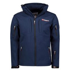 Geographical Norway Softshell TUNAR DB NAVY MEN 009 (WY9170H/GN/Navy). Niebieskie kurtki męskie Geographical Norway, bez wzorów, z softshellu, sportowe, bez kaptura. Za 229.00 zł.
