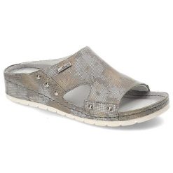 Szare Klapki Lemar Wygodne Buty Na Lato. Szare klapki damskie Lemar, z aplikacjami, ze skóry, bez obcasa, na koturnie. Za 129.00 zł.