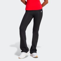 Legginsy fitness damskie ADIDAS flare. Czarne legginsy damskie Adidas, s, bez wzorów, z bawełny, z podwyższonym stanem, długie, na fitness i siłownię. Za 119.99 zł.
