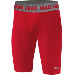 Szorty Jako court Compression 2.0. Czerwone krótkie spodenki sportowe męskie Jako, bez wzorów, z materiału, do piłki nożnej. Za 198.50 zł.